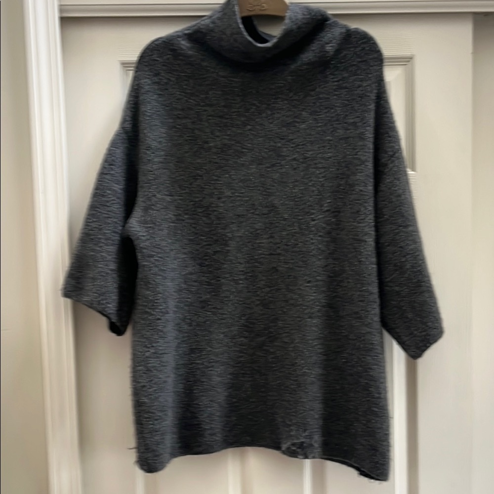 Gray Cowl Neck Sweater with Oversized Fit